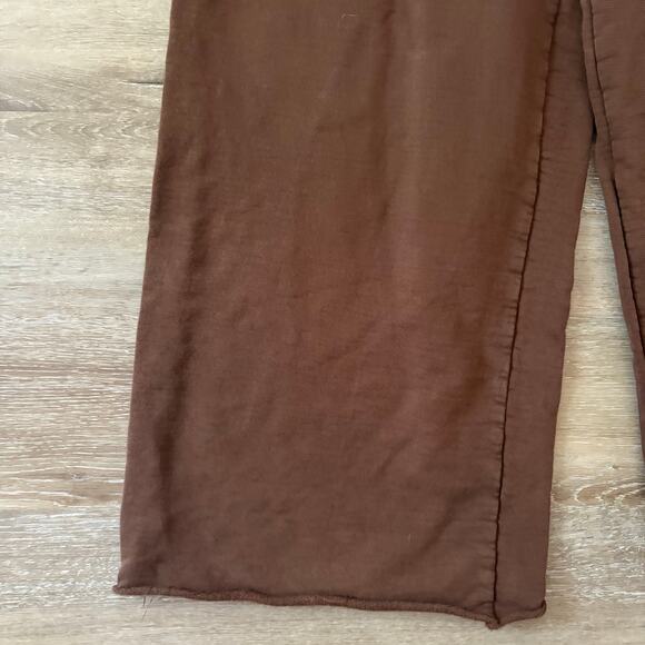The Mayfair Group "I Am Forever Evolving" wide-leg sweatpants in brown - Picture 3 of 7